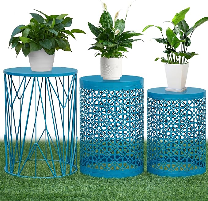 HFHOME Set of 3 Heavy-Duty Round End Table, Side Table, Coffee Table by HFHOME