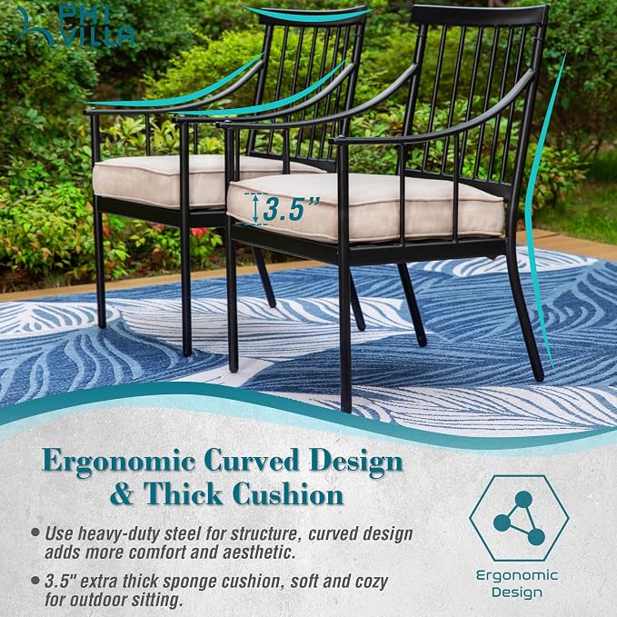 PHI VILLA 9 Pieces Outdoor Dining Set - Image 4