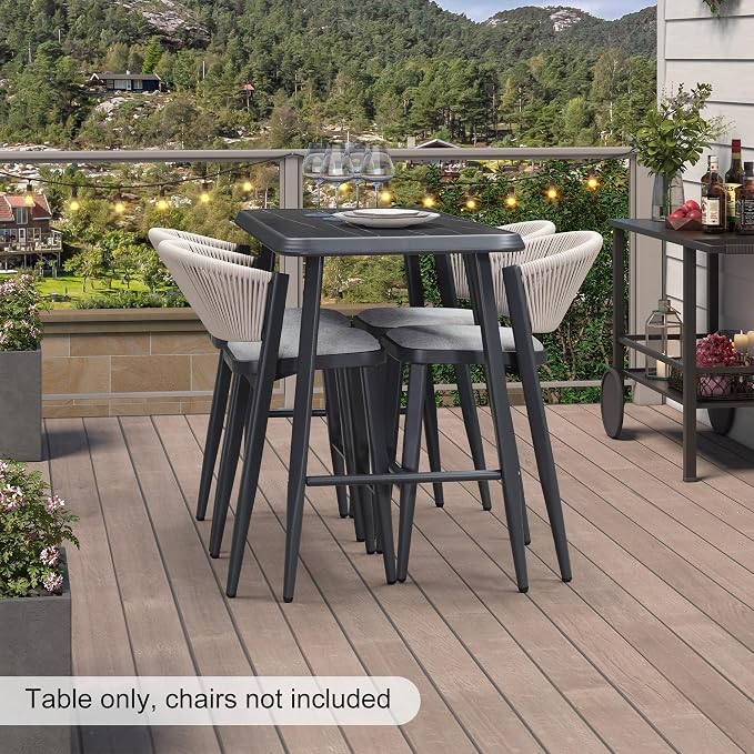 PURPLE LEAF Outdoor Bar Table Rectangular Bar High Pub Dining Table - Image 3