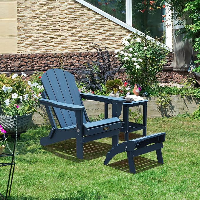 SERWALL Folding Adirondack Chair Footrest Set of 2, Adirondack Ottomans Without - Image 7