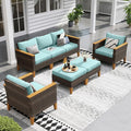 Sophia & William Patio Furniture Sets, 7 Piece Sectional Outdoor Rattan Wicker by SophiaWilliam