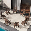 SERWALL Outdoor Rocking Chair Set of 8, HDPE Rocking Chair Outdoor by SERWALL