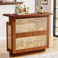 Tribesigns Rattan Home Bar Unit, Farmhouse 4-Tier Bar Table by Tribesigns