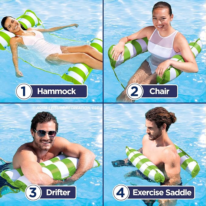 Aqua 4-in-1 Monterey Hammock Pool Float & Water Hammock, Inflatable Pool Floats - Image 2