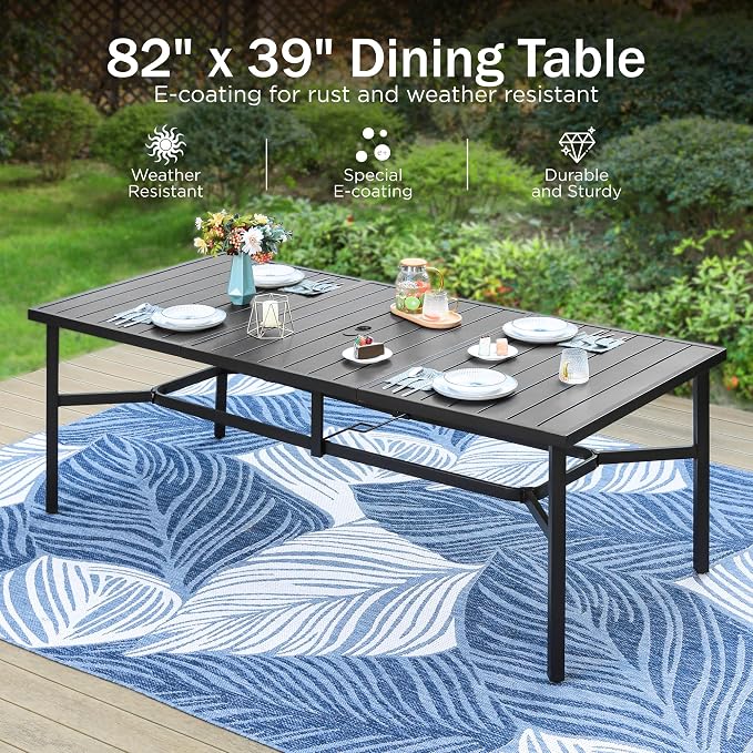 PHI VILLA 9 Pieces Outdoor Patio Dining Set - Image 5