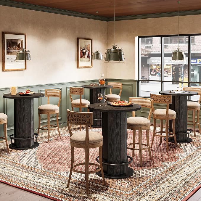 Tribesigns Round Dining Table Set of 4, Bar Height Commercial Kitchen Table - Image 7