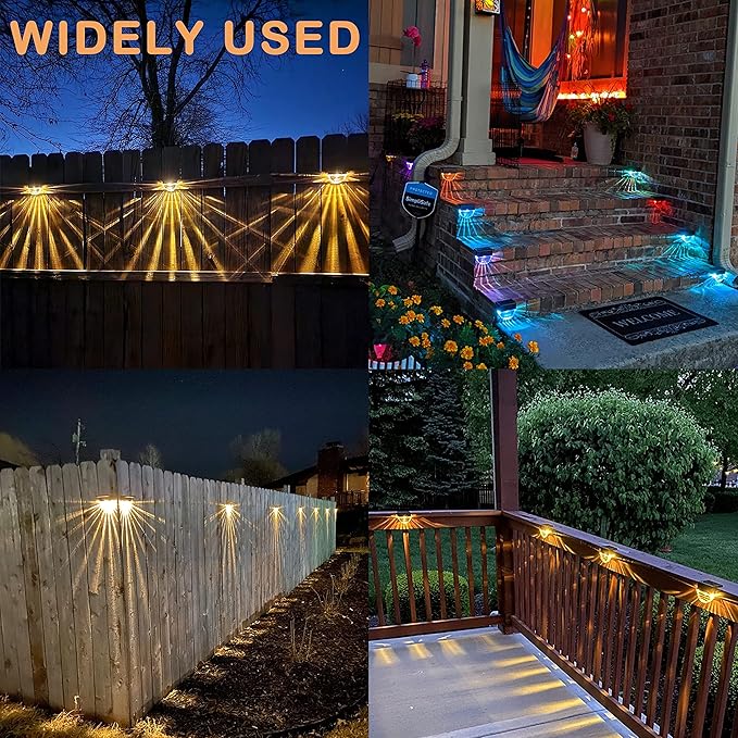 Solar Deck Lights, 6 Pack Waterproof LED Solar Step Light Outdoor, Fence Lights - Image 2