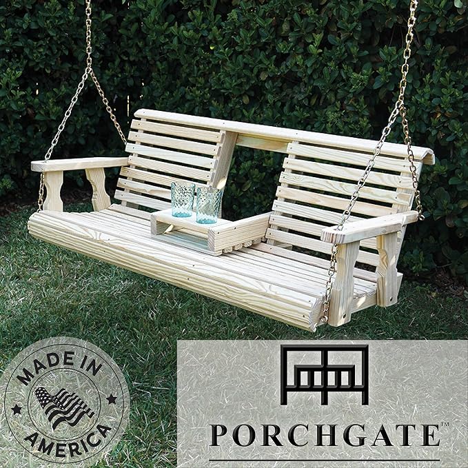Porchgate Amish Heavy Duty Console Porch Swing - Image 2