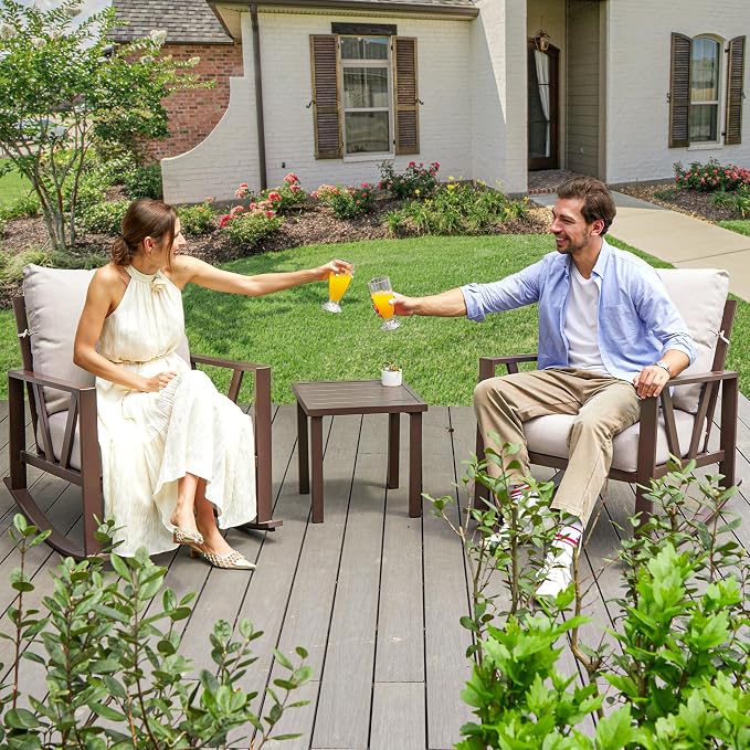 Outdoor Patio Rocking Chair, Porch Bistro Balcony Rocker Chair - Image 6