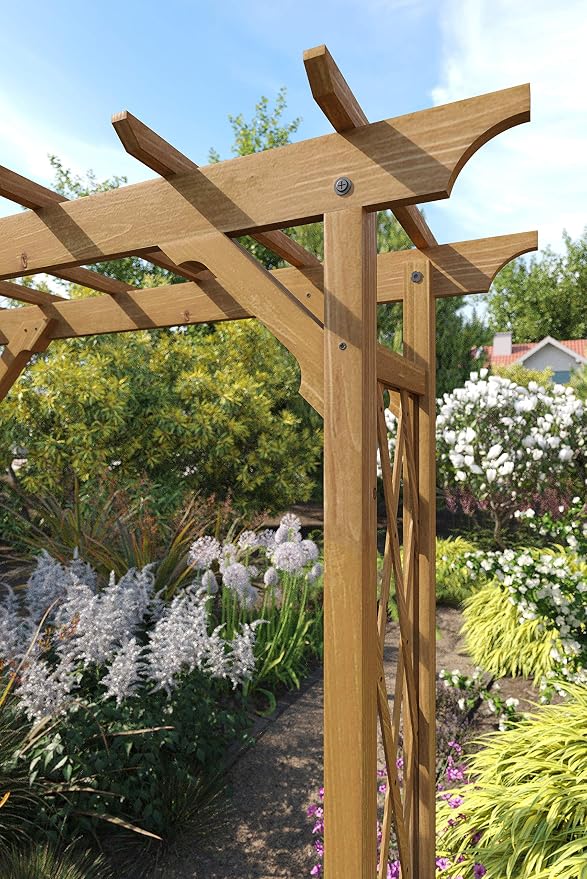 Vita Heartwood Cedar Wood Arbor – 55" x 88" Golden Brown Garden Arch, Durable - Image 2