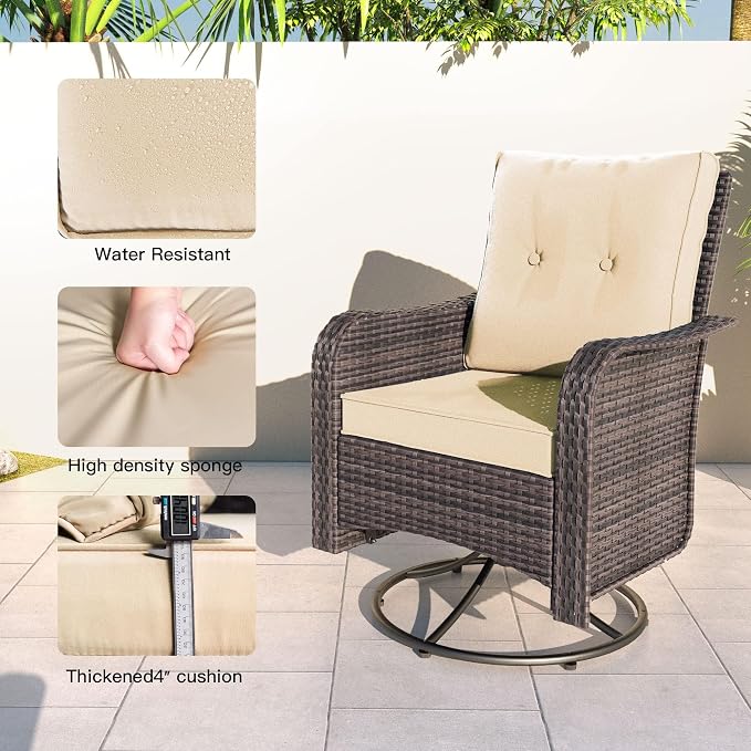 Kullavik 11 Pieces Outdoor Patio Furniture Set, PE Wicker Rattan Sectional Sofa - Image 3