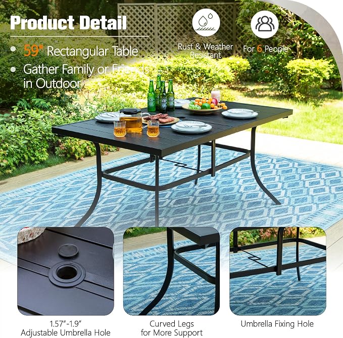 Sophia & William Outdoor Patio Table - Image 6