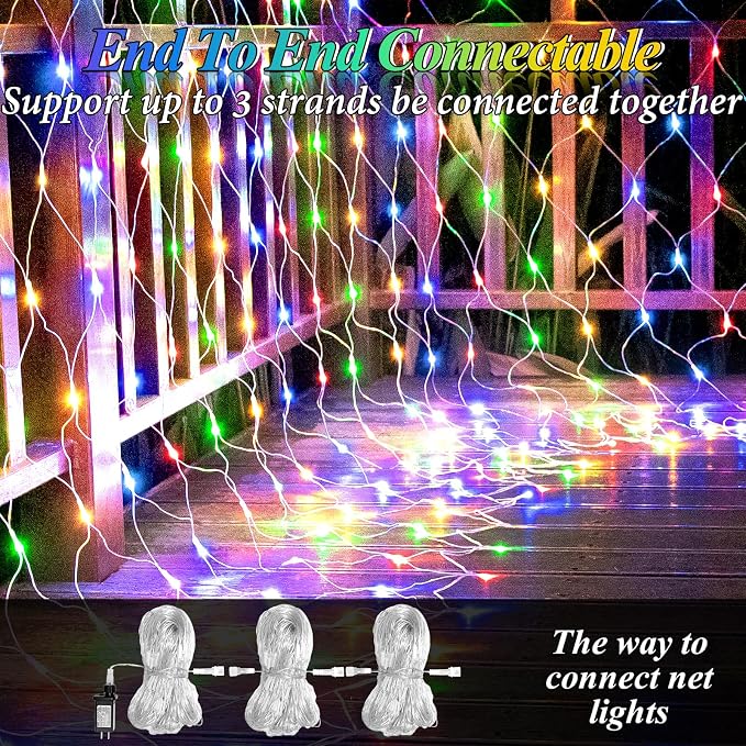 Lovelite 10ft x 10ft Net Lights, 280LED Gazebo Lights Outdoor 8 Modes Timer - Image 3