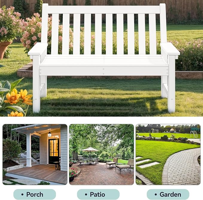 YITAHOME Garden Bench, All Weather Outdoor Bench - Image 7
