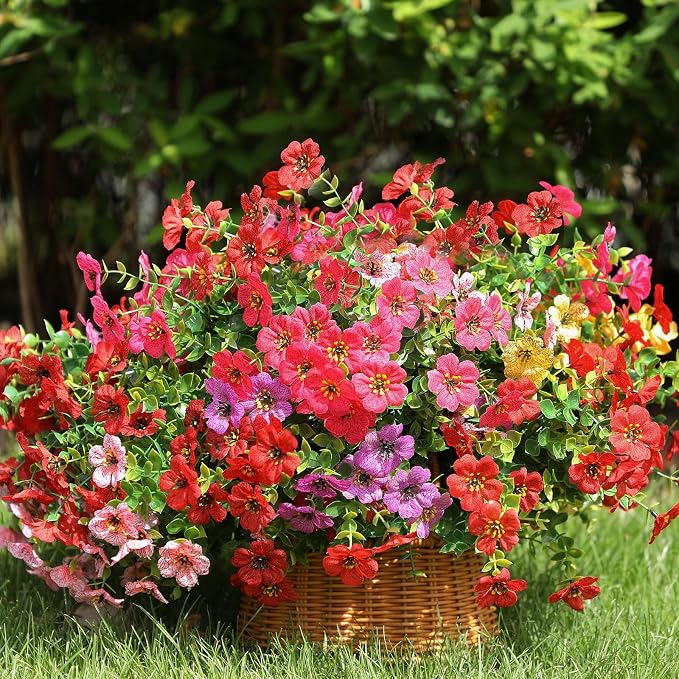 Artificial Flowers Outdoor Fake Plants, Faux Silk Flowers Plastic Plants - Image 6