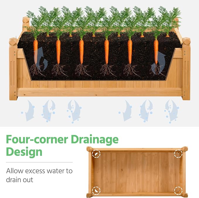 Yaheetech 46″ L × 23.5″ W × 16″ H Wooden Raised Garden Bed, Horticulture Wood - Image 5