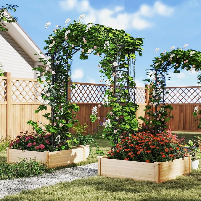 Giantex Garden Arch Trellis, Decorative Wedding Arch - Image 5