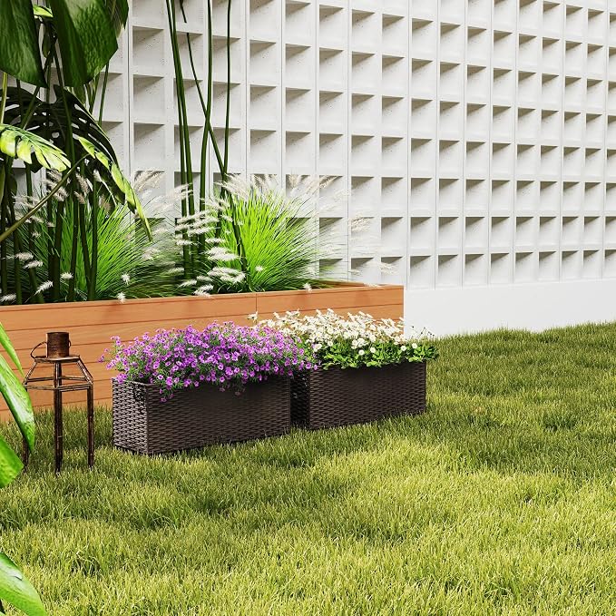 Outsunny Railing Planter Box, Hanging Flower Pots - Image 9