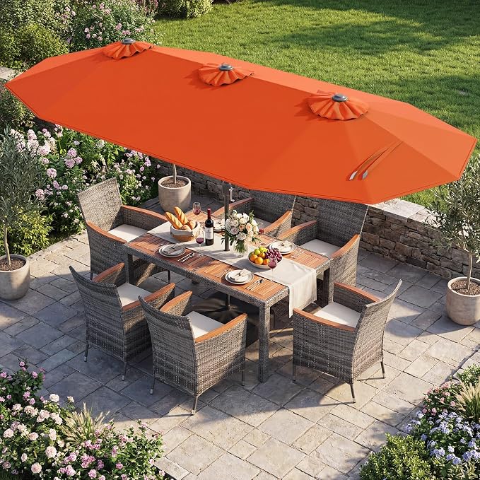 Tangkula 9 Piece Rattan Outdoor Dining Set - Image 2