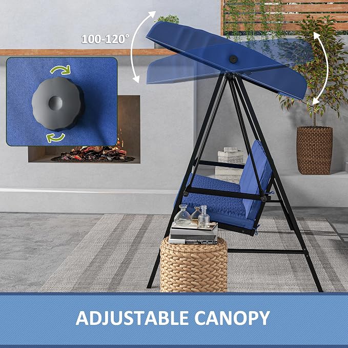 Outsunny 3-Seat Outdoor Porch Swing - Image 5