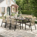9 Pieces Outdoor Dining Set for 8, Patio Dining Set Wicker Rattan Chairs by MIXPATIO