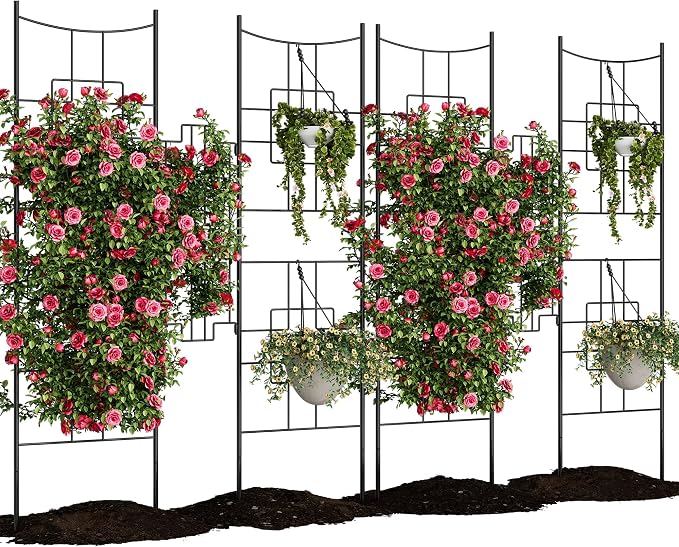 Garvee 2 PCS Baroque Style Metal Garden Trellis & Privacy Screen, Decorative by Garvee