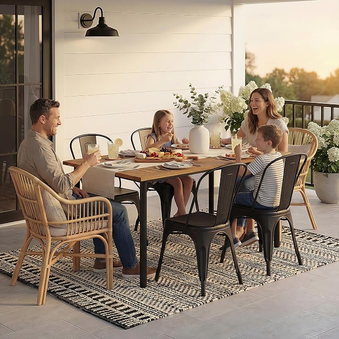 Flamaker Acacia Wood Patio Outdoor Dining Table - Image 3