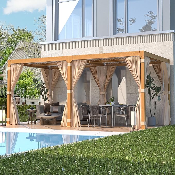 EROMMY Louvered Pergola 10' x 20' Outdoor Hard Top Gazebo - Image 8