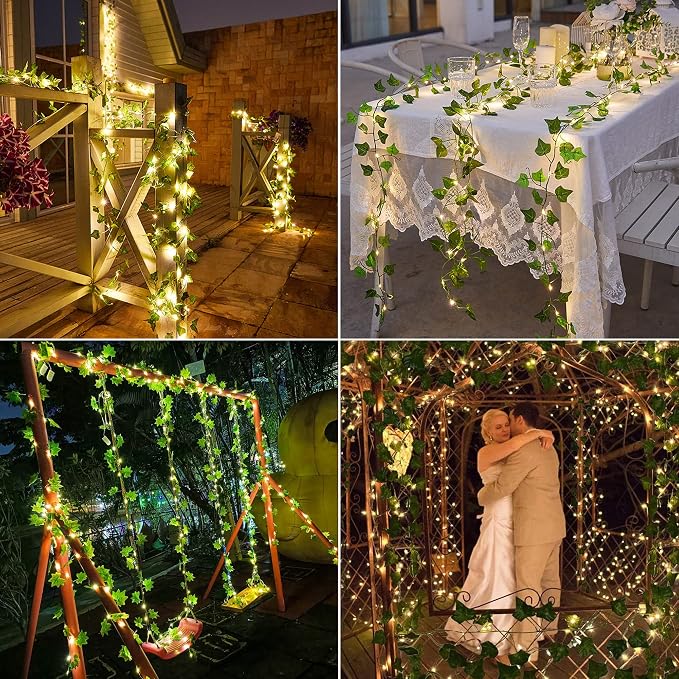 Brizled Solar Vine String Lights, 33ft 100 LED Solar String Lights, 8 Modes - Image 5