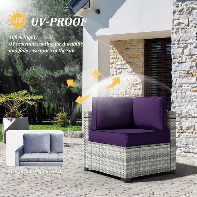 14 Pcs Outdoor Cushion Covers Patio Cushion Slipcovers Replacement Splash Proof - Image 5