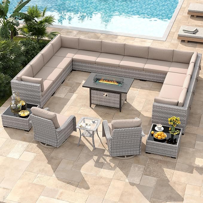 14-Seat Outdoor Wicker Patio Furniture Set - Image 2