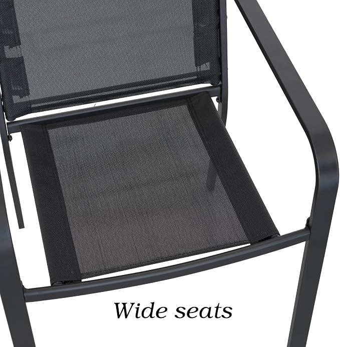 3-Piece Outdoor Dining Set, Small Metal Bistro Table - Image 4
