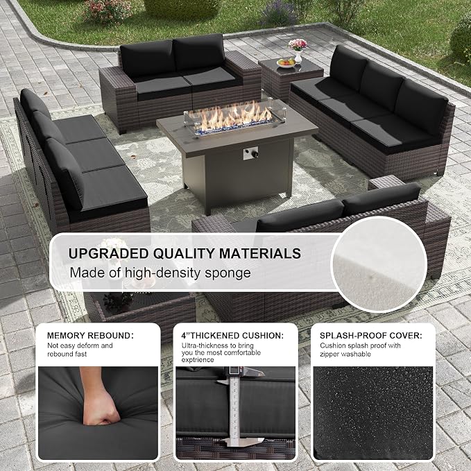 Kullavik 13PCS Outdoor Patio Furniture Set - Image 6