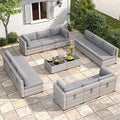 12-Seat Modular Patio Furniture Set – Outdoor Wicker Sectional Sofa by MASIONBACKYARDS