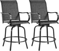 Yaheetech Patio Swivel Bar Stools Outdoor Chairs Set of 2 Outdoor High Bistro by Yaheetech