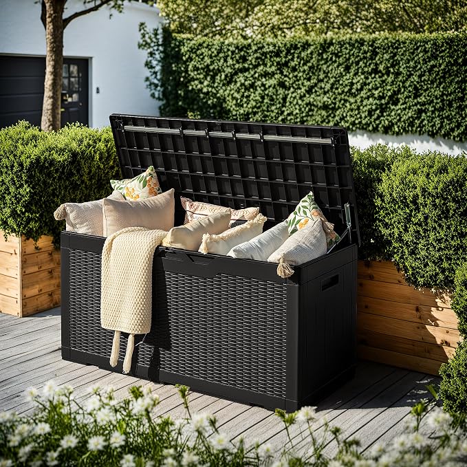 Devoko 97 Gallon Deck Box, Waterproof Resin Outdoor Storage Box - Image 3