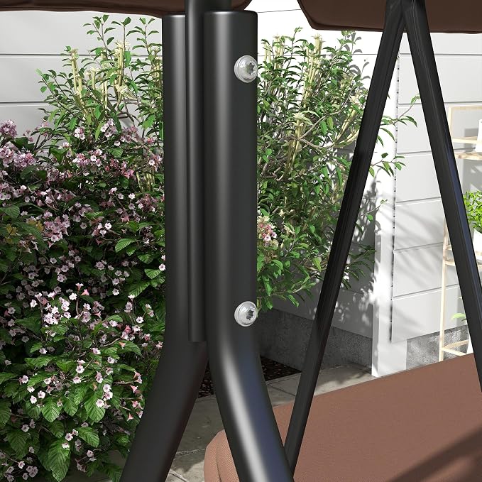 Outsunny 3-Seat Outdoor Patio Swing Chair - Image 9