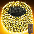 KNONEW 600ft 1500 LED Christmas String Lights Outdoor Green Wire 8 Modes & by KNONEW