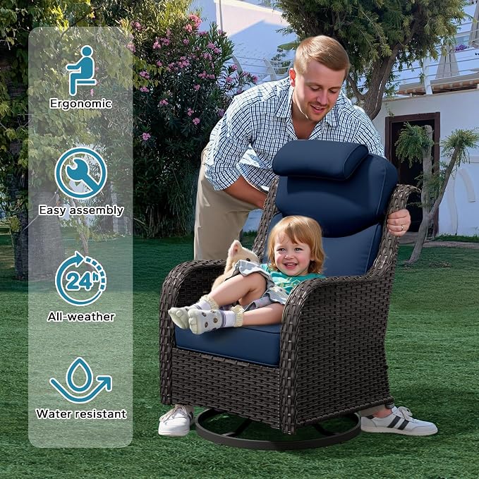 Patio Swivel Rocker Chairs of 2 - Image 8