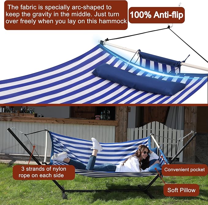 TegerDeger Anti-flip 12FT Hammock Large Hammock 450LB Capacity - Image 2