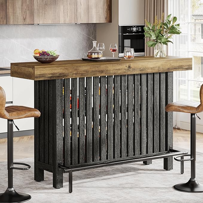 Tribesigns Bar Table with Storage Shelf, 63-Inch Large Mini Pub Table with by Tribesigns