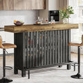 Tribesigns Bar Table with Storage Shelf, 63-Inch Large Mini Pub Table with by Tribesigns