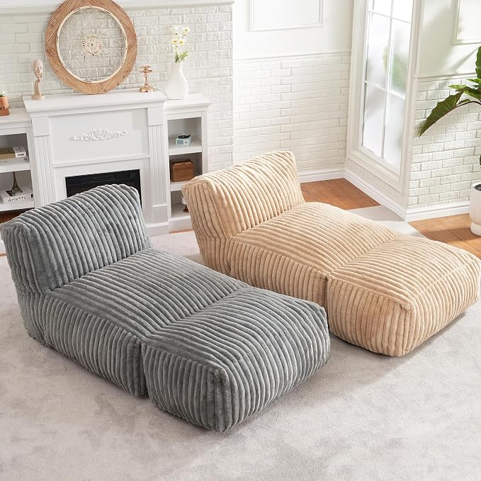 Hobestluk Big Bean Bag Lounger Chairs Large Beanbag Chair - Image 8