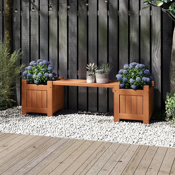 Giantex 2-in-1 Outdoor Bench - Image 3
