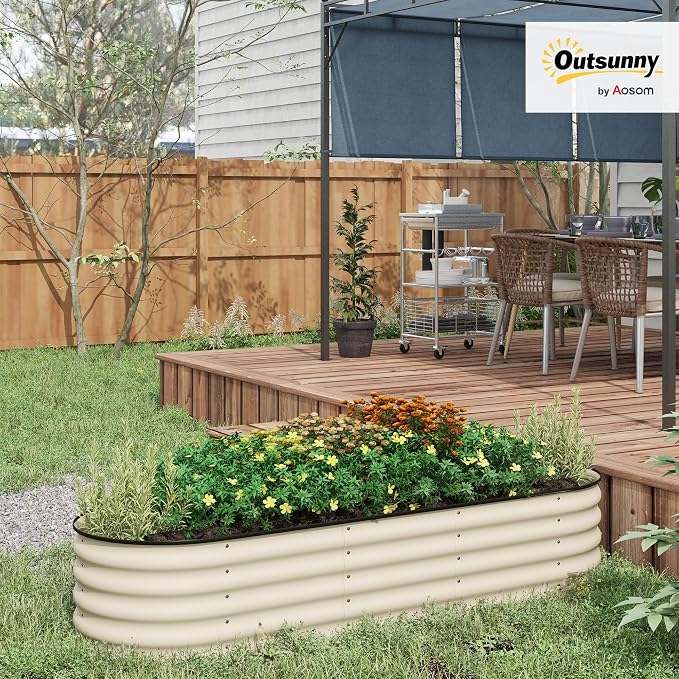 Outsunny 6.5' x 2' x 1.4' Galvanized Raised Garden Bed Kit, Outdoor Metal - Image 2