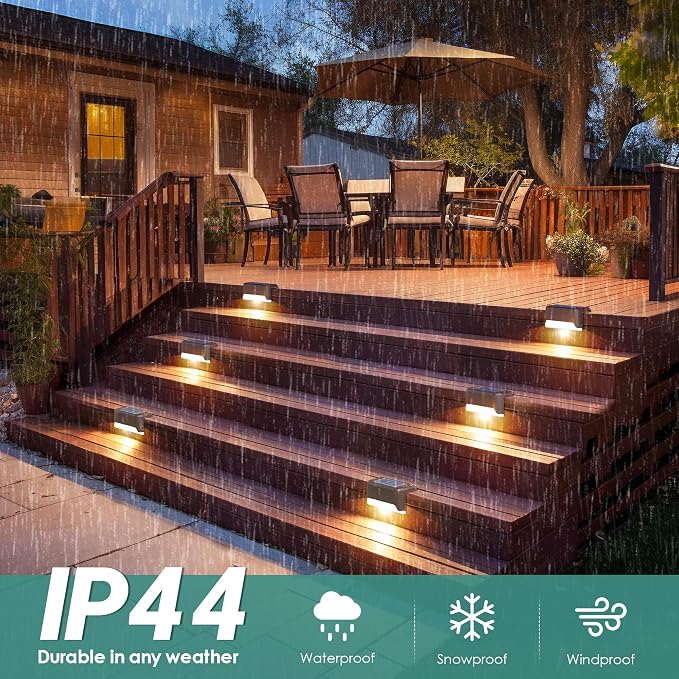 SOLPEX Solar Fence Lights Outdoor, Solar Step Lights Waterproof LED Deck Lights - Image 4