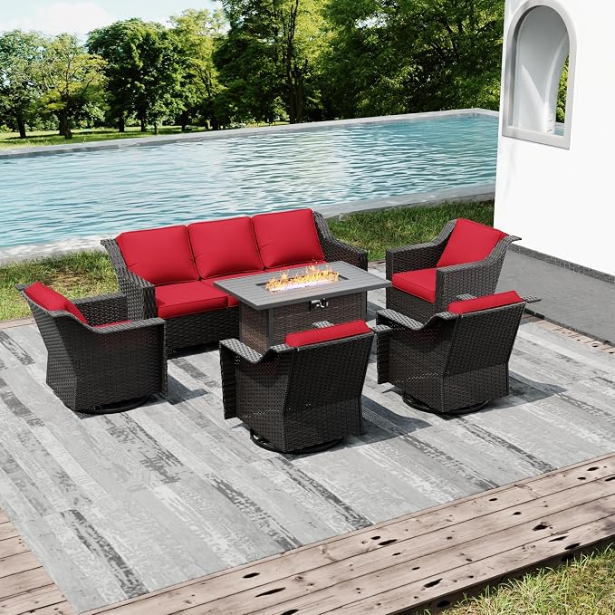 Joyside Wicker Patio Furniture Sets, 8 Pieces Upgraded Large Size Outdoor - Image 7