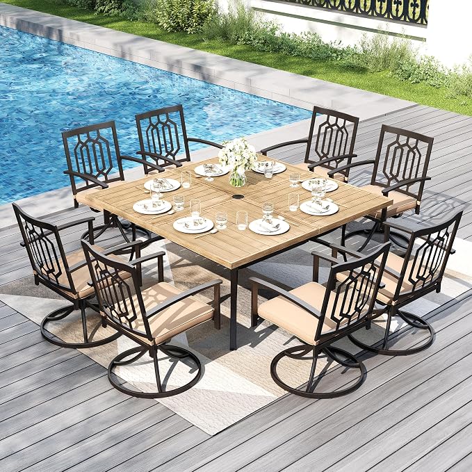 PHI VILLA 9 Pieces Outdoor Dining Set - Image 6
