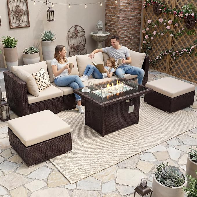 NICESOUL 7 Piece Outdoor Patio Sectional Furniture Set - Image 2
