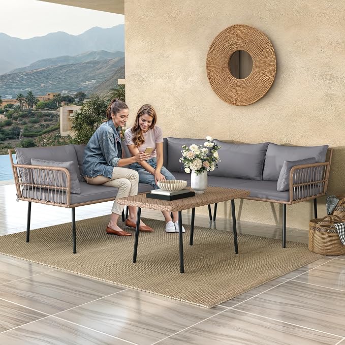 YITAHOME 4-Piece Wicker Patio Furniture Set, All Weather PE Rattan Conversation - Image 2
